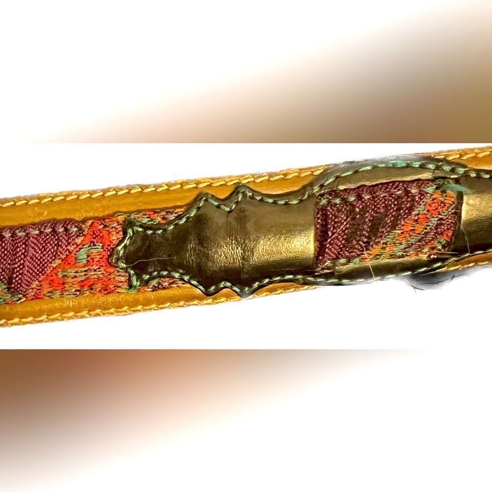 ITALIAN LEATHER embroidered belt, so chic!
